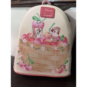 Loungefly Disney Chip n Dale Cherry Basket Mini Backpack NWT Soft Tag